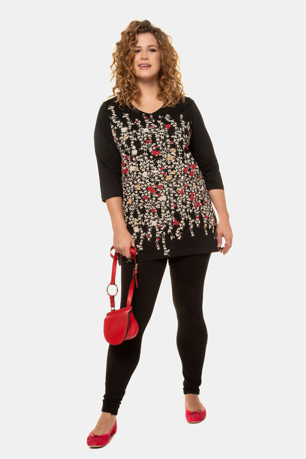 Grote Maten longshirt, Dames, zwart, Maat: 58/60, Katoen, Ulla Popken Grote Maten longshirt, Dames, zwart, Maat: 58/60, Katoen, Ulla Popken