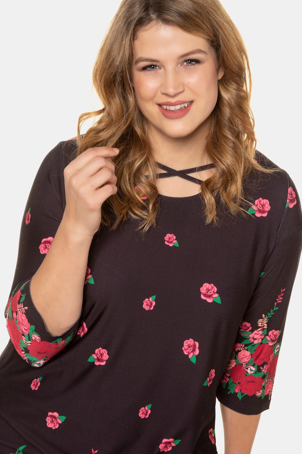 Grote Maten longshirt, Dames, zwart, Maat: 46/48, Polyester, Ulla Popken Grote Maten longshirt, Dames, zwart, Maat: 46/48, Polyester, Ulla Popken