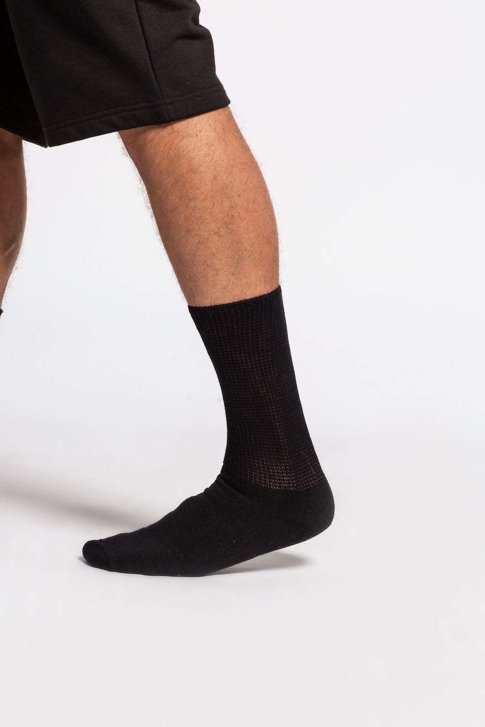 grandes tailles chaussettes en coton avec renfort au talon et aux orteils, hommes, noir, taille: 41-43, coton/fibres synthétiques, jp1880