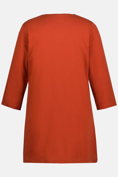 Longshirt, V-Ausschnitt, 3/4-Ärmel, A-Linie