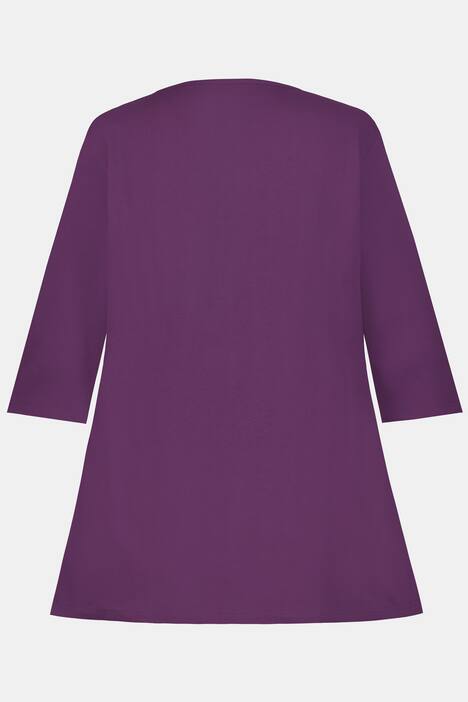 Longshirt, V-Ausschnitt, 3/4-Ärmel, A-Linie