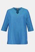 Embroidered Linen Notch Neck Tunic