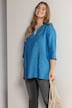 Embroidered Linen Notch Neck Tunic