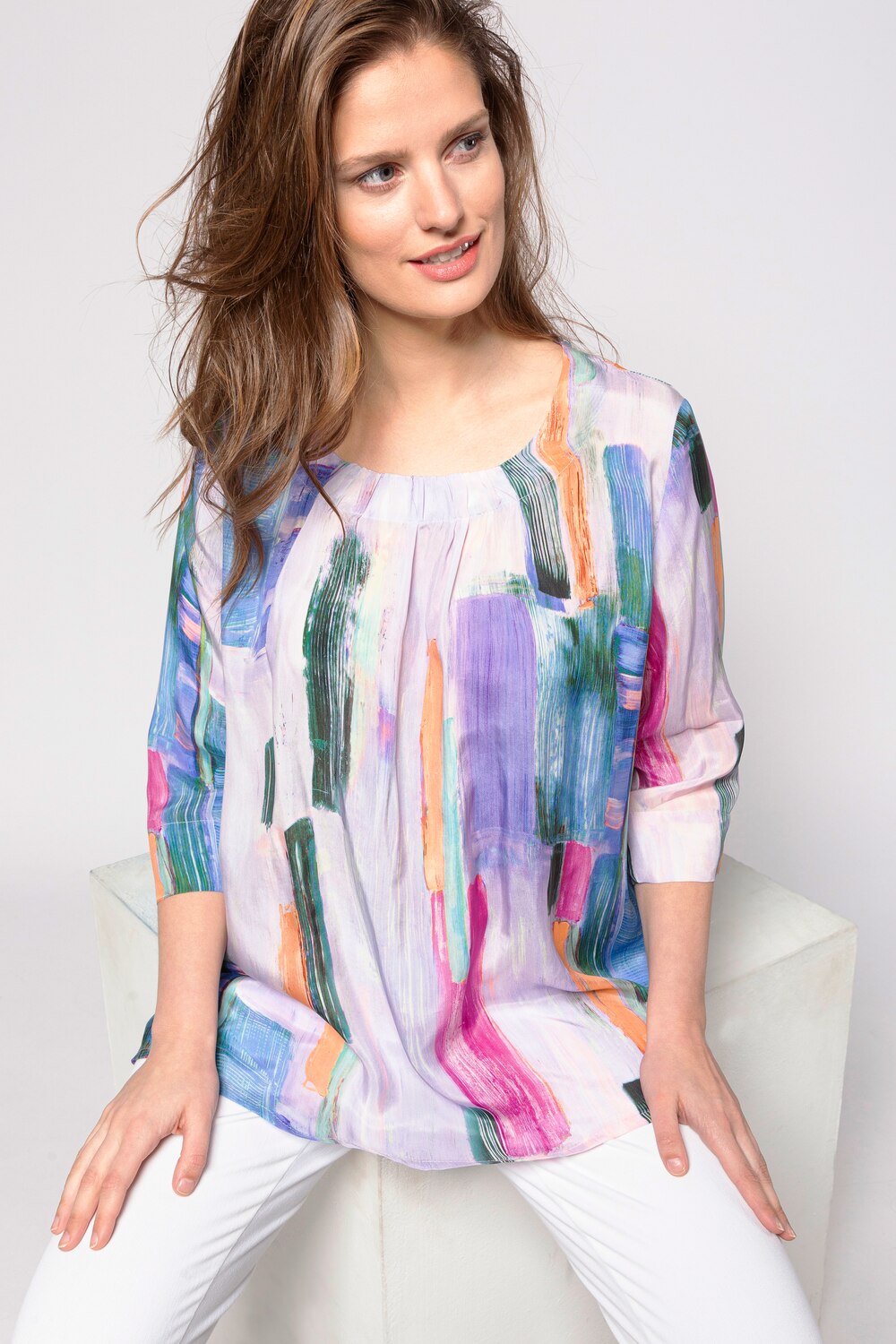 Grote Maten tuniek, Dames, paars, Maat: 42/44, Synthetische vezels, Ulla Popken Grote Maten tuniek, Dames, paars, Maat: 42/44, Synthetische vezels, Ulla Popken