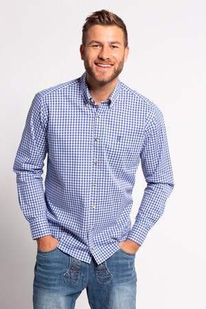 Duże rozmiary Koszula w kratę, mężczyzna, niebieska, rozmiar: XXL, bawełna, JP1880