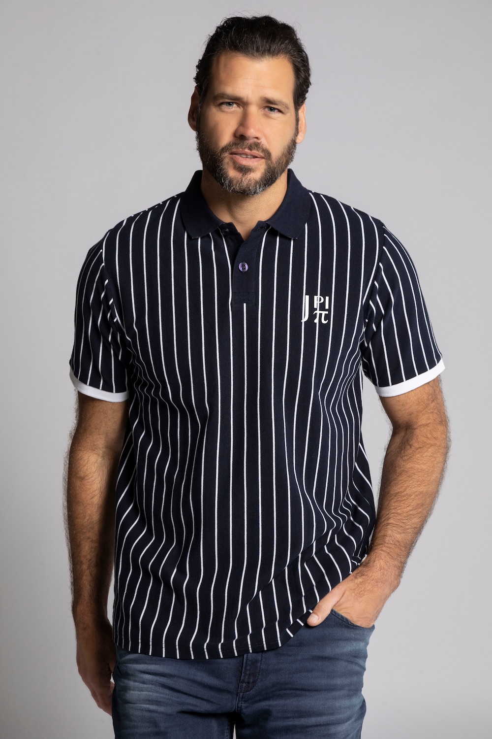 Grote Maten poloshirt, Heren, blauw, Maat: XL, Katoen, JP1880 Grote Maten poloshirt, Heren, blauw, Maat: XL, Katoen, JP1880