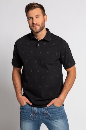 Duże rozmiary Koszulka polo, mężczyzna, czarna, rozmiar: XXL, bawełna, JP1880