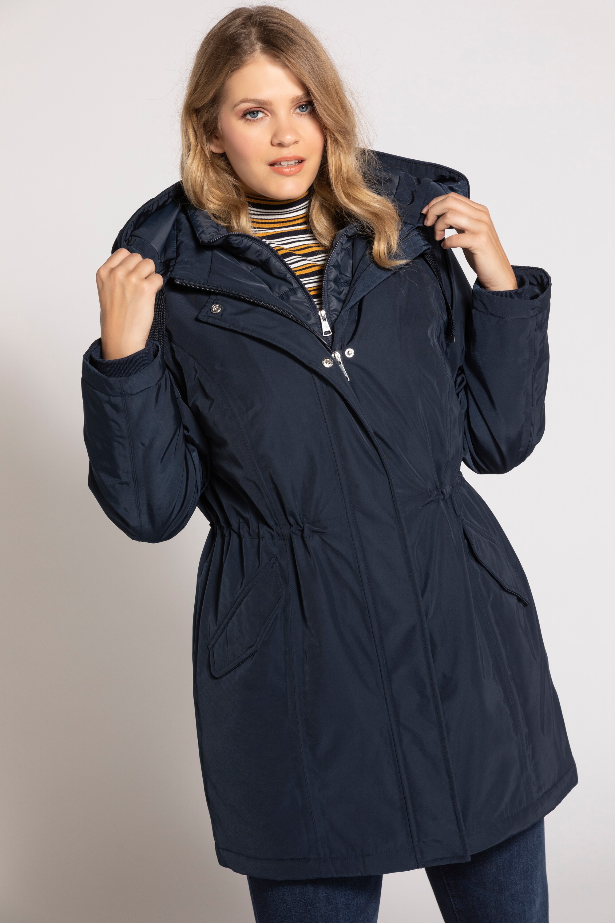 Pre-owned Ulla Popken Damen Grosse Grössen Hyparar Parka, Herausnehmbarer Steppeinsatz, Funk