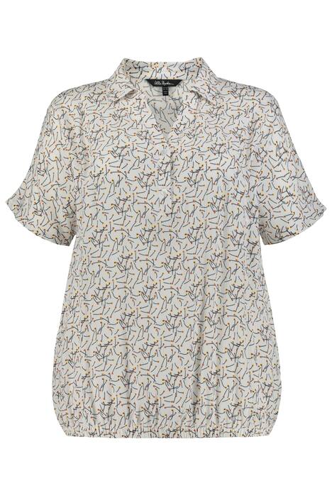 Tunika, oversize, vzorovaný krep, elastický lem