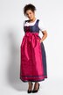 Abito in stile Dirndl, Jacquard con fiori, allacciatura decorativa, grembiule di raso