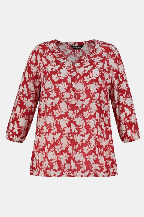 Cheerful Two Tone Floral Print V-Neck Blouse | all Blouses | Blouses