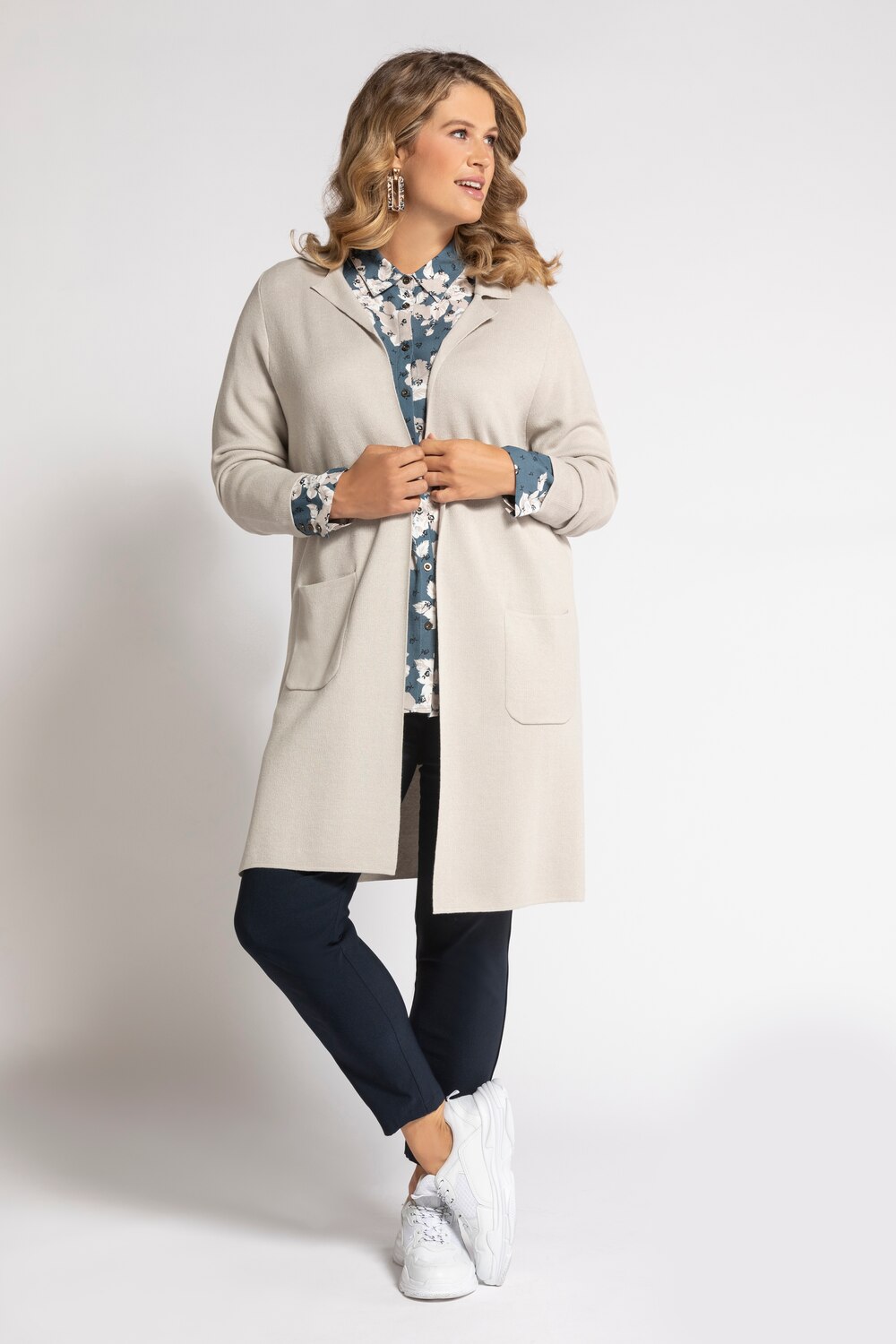 Grote Maten Vest, Dames, beige, Maat: 42/44, Synthetische vezels/Katoen, Ulla Popken Grote Maten Vest, Dames, beige, Maat: 42/44, Synthetische vezels/Katoen, Ulla Popken
