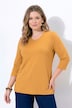 Shirt, ribjersey, V-hals, 3/4-mouw, biologische katoen