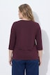 Shirt, Rippjersey, V-Ausschnitt, 3/4-Arm, Biobaumwolle