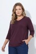 Shirt, ribjersey, V-hals, 3/4-mouw, biologische katoen