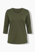 Shirt, ribjersey, V-hals, 3/4-mouw, biologische katoen