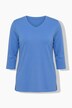 Shirt, ribjersey, V-hals, 3/4-mouw, biologische katoen
