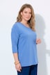 Shirt, Rippjersey, V-Ausschnitt, 3/4-Arm, Biobaumwolle