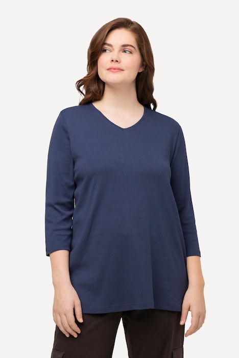 Eco Cotton Ribbed V-Neck Tee