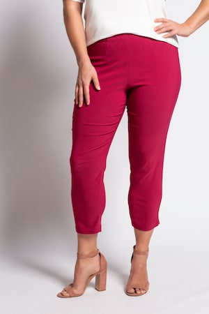 Duże rozmiary Spodnie 7/8 z bengaliny, damska, rubinowe, rozmiar: 50, wiskoza/poliamid/elastan, Ulla Popken