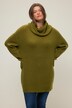 Strikkegenser, rullekrage, lengre form, oversized, lange ermer