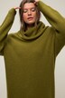 Strikkegenser, rullekrage, lengre form, oversized, lange ermer