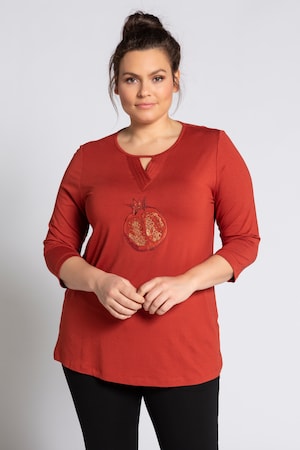 Duże rozmiary T-shirt, damska, rdzawy oranż, rozmiar: 46/48, wiskoza/elastan, Ulla Popken