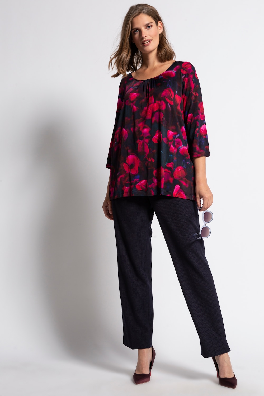 Grote Maten Broek Sophie, Dames, blauw, Maat: 42, Polyester/Viscose, Ulla Popken Grote Maten Broek Sophie, Dames, blauw, Maat: 42, Polyester/Viscose, Ulla Popken