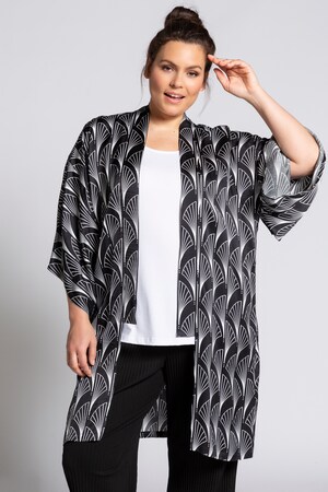 Duże rozmiary Kimono, damska, czarne, rozmiar: 50-56, wiskoza, Ulla Popken