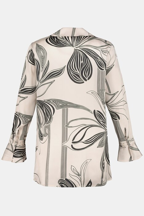 Stylized Floral Print Long Sleeve Blouse | Tunics | Blouses