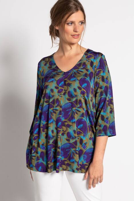 Fantasy Print A-line Fit Slinky Stretch Knit Top