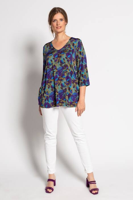 Fantasy Print A-line Fit Slinky Stretch Knit Top