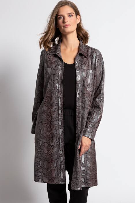 snake print duster coat