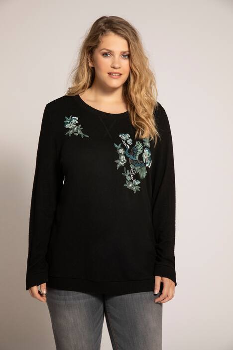 embroidered bird sweatshirt