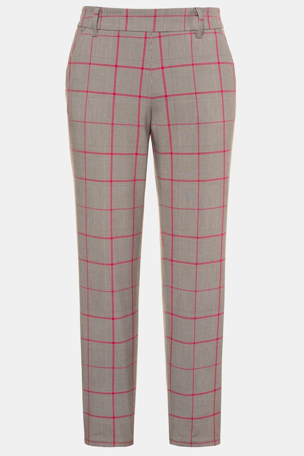 Grote Maten geruite broek, Dames, roze, Maat: 46, Polyester/Viscose, Ulla Popken