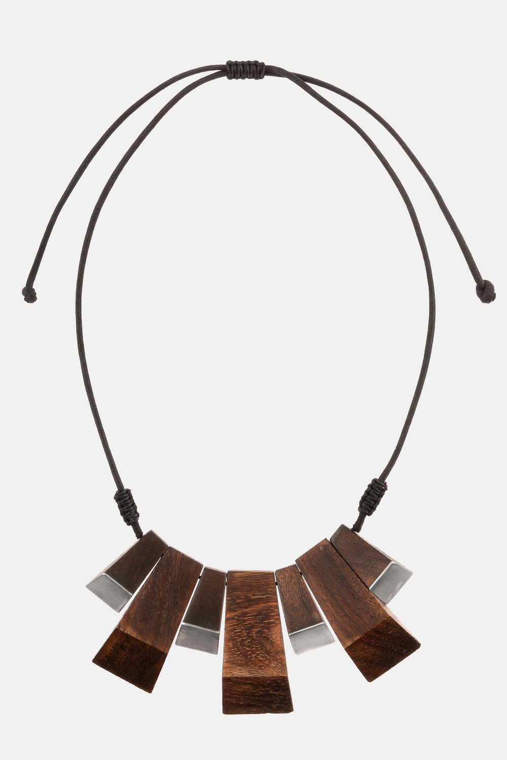 Grote Maten lange ketting, Dames, bruin, Maat: One Size, Hout/Katoen, Ulla Popken