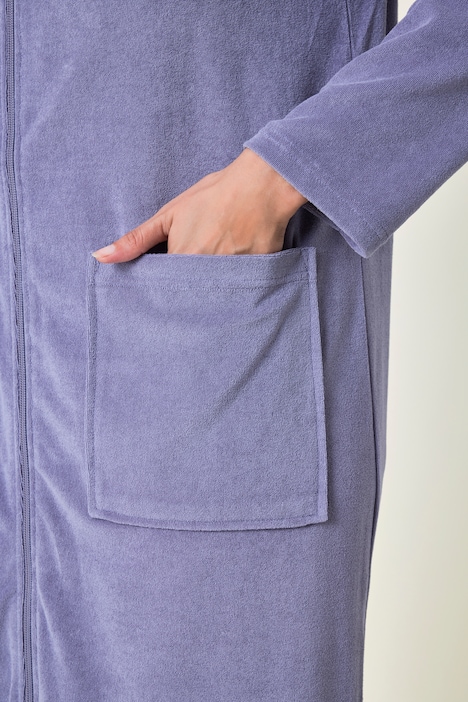 Bademantel, Frottee, 2-Wege-Reissverschluss, Langarm