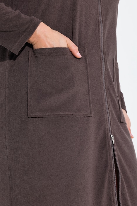 Bademantel, Frottee, 2-Wege-Reissverschluss, Langarm