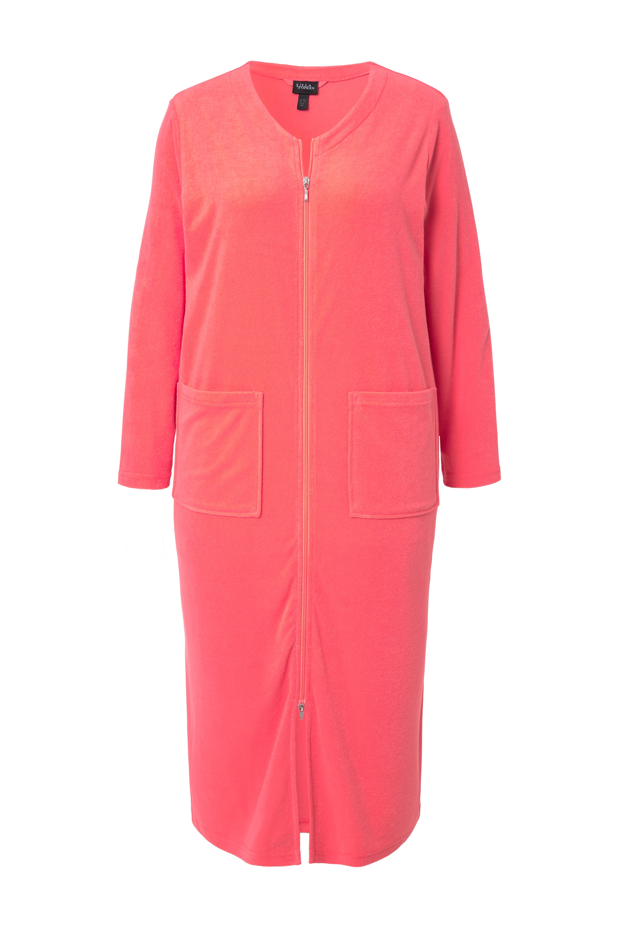 Ulla Popken Damen große Größen Bademantel 2 Wege Zipper Frottee Langarm 749967