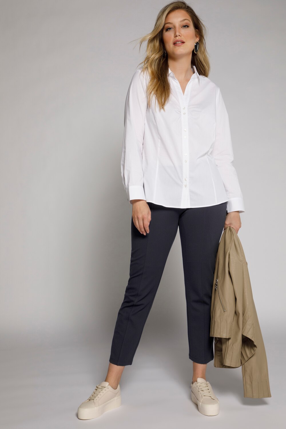 Grote Maten blouse, Dames, wit, Maat: 44, Katoen/Polyester, Ulla Popken