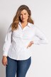 Bluse, offener Hemdkragen, Raffung, Langarm