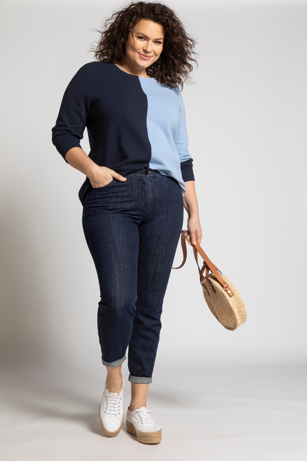 Grote Maten jeans Sammy, Dames, blauw, Maat: 48, Katoen, Ulla Popken Grote Maten jeans Sammy, Dames, blauw, Maat: 48, Katoen, Ulla Popken