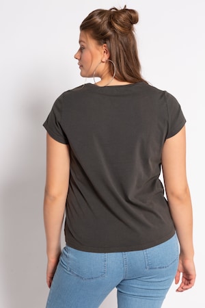 Duże rozmiary T-shirt, damska, antracytowy, rozmiar: 50/52, bawełna, Studio Untold