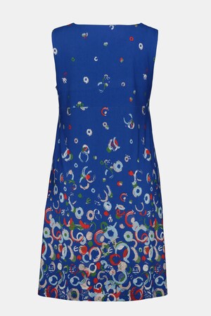 Duże rozmiary Sukienka z dżerseju, damska, niebieska w kropki, rozmiar: 50/52, wiskoza/elastan, Ulla Popken
