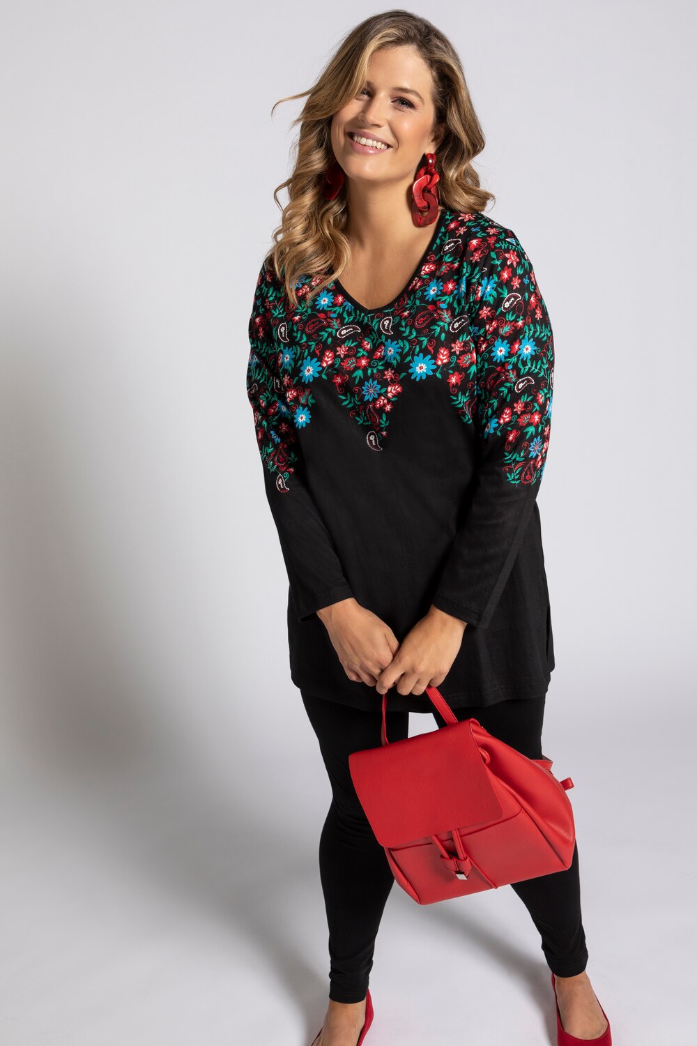 Grote Maten longshirt, Dames, zwart, Maat: 58/60, Katoen, Ulla Popken Grote Maten longshirt, Dames, zwart, Maat: 58/60, Katoen, Ulla Popken