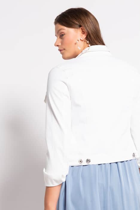 Jeansjacke, Slim Fit, Langarm, Knopfleiste, Brusttaschen