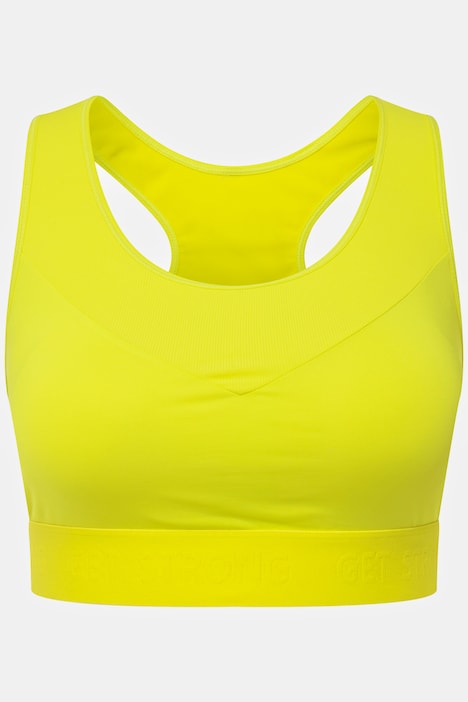 PSD Women's Solids Sports Bra, Yellow, XL