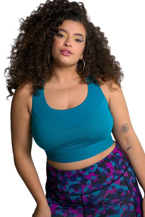 Sportovní podprsenka, vyjímatelné měkké košíčky, pás pod prsy