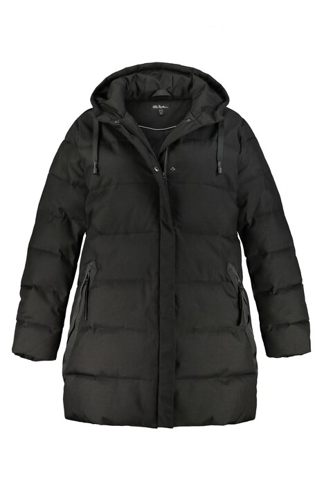 Prošívaný kabát, voděodolný, žebrované ozdobné stuhy, kapuce