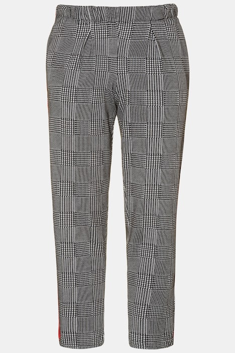 Plaid Side Seam Stripe Elastic Waist Stretch Knit Pants | Trend Pants ...
